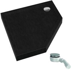 Schedpol Competia New Black Stone cădiță de duș pentagonală 90x90 cm negru 3.4698/C/ST (34698CST)