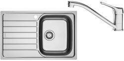 Franke Chiuveta bucatarie inox Franke Spark 78x50 cm cu 1 cuva cu picurator dreapta finisaj lucios plus baterie crom (101.0737.734) Chiuveta