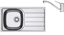 Franke Set chiuveta bucatarie inox Franke Spark 78x43.5 cm cu 1 cuva si picurator dreapta finisaj lucios plus baterie crom (101.0737.708)