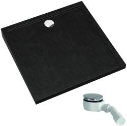 Schedpol Caspar New Black Stone négyzet alakú zuhanytálca 90x90 cm fekete 3.2831/C/ST (32831CST)
