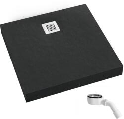 Schedpol New Horizons Black Stone négyzet alakú zuhanytálca 80x80 cm fekete 3.3400/C/ST-M2 (33400CSTM2)