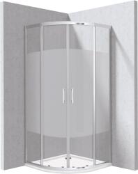 Deante Funkia Evo zuhanykabin zuhanytállal 90x90 cm félkör alakú króm fényes/üveg mintával KYPP0E99P (KYPP0E99P)