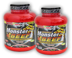 Amix Nutrition 2x Anabolic Monster BEEF 90% proteină 2200g - banană cu căpșuni