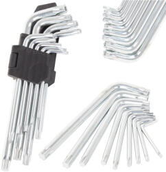 VERK GROUP Imbusz és Torx L-alakú kulcskészlet, 9 darabos, ezüst színű (11286)