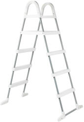  Medence létra, Azuro De Luxe, kétágú, 3+3 fokos, 130 cm magas medencéhez, horganyzott acél, műanyag lépcsőfokokkal