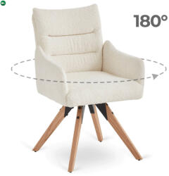 Mebel Elite Krzesło Obrotowe WILLA Kremowe Boucle