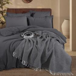 CLASY® Home Set lenjerie de pat cu patura 7 piese Clasy Eveya v2, Gri antracit