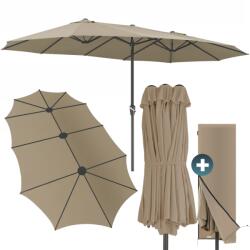 Kingsleeve Umbrelă dublă MIAMI, 460x270 cm, maro-gri (taupe)