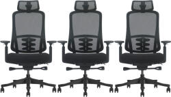 Mercury 3PACK Ergonomikus irodai szék LUCIA fekete (3 db)