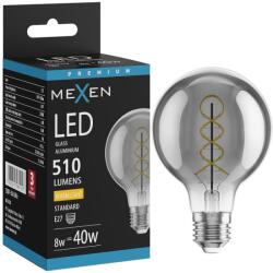 Mexen Vintis, LED izzószálas izzó E27, G80, 8 W, meleg fehér 2700K, füstszínű, L165-E27-0827-70 (L165-E27-0827-70)