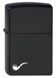 Zippo benzines pipagyújtó fekete pipa motívummal, matt fekete (Z-169420)