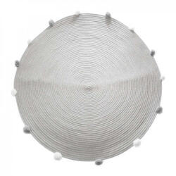  Covor rotund gri cu pompoane POMPOME 90 cm Covor