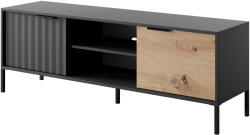  Dulap RTV negru/stejar artisan RAVE 153 2D
