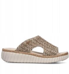 RIEKER Női flip-flop papucs Rieker 69280-60 bézs, bebújós platform (Rieker 69280-60)