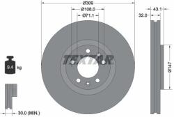 TEXTAR féktárcsa TEXTAR 92111900 for PEUGEOT, CITROËN (92111900)