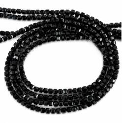  Margele Spinel Negru Cub Fatetat 3x3mm pentru Bijuterii Handmade Elegante