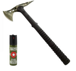 Depox Set topor si spray propulsie jet DEPOX®, otel inoxidabil, verde, 40 cm/60 ml, negru (1466)