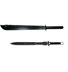 DEPOX Set doua sabii de vanatoare, DEPOX®, Ninja Blade, 83 cm, negru, teaca inclusa (0919)