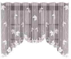  Fehér Jacquard Függöny 160x300cm szalag virágok (211730/160x300cm)
