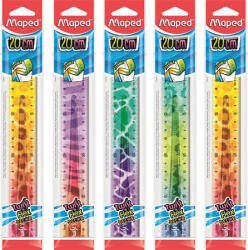 Maped Vonalzó 20cm, műanyag, törhetetlen, Maped Twist'n Flex Decor Animals, többféle színben (MAP-IMA279219) - officetrade