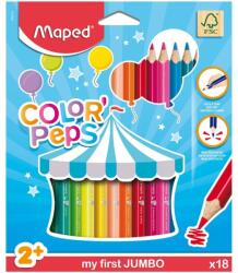 Maped Creioane colorate Maped Color’Peps My First Jumbo, 18 culori/set, FSC
