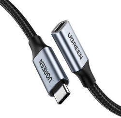 UGREEN US372 Cablu USB tip C 3.1 Gen2 mascul la mama placat cu nichel 1m (negru) (pre/ugr/us372/1m/gr)