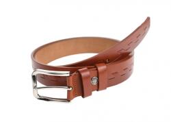 Alpe Leather Curea barbati eleganta, mata, maro, din piele naturala 3.5 cm CLK3506M
