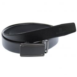 Lucianis style Curea din piele pentru barbati, catarama metalica fara ac, latime 3.5 cm, lungime reglabila, negru - LS231NNS - ellegant