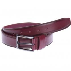 Lucianis style Curea barbati, casual-eleganta, din piele naturala, cusatura, visiniu, latime 3.4 cm - LS102V - ellegant