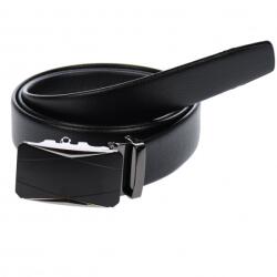 Lucianis style Curea din piele pentru barbati, catarama metalica fara ac, latime 3.5 cm, lungime reglabila, negru - LS244NNS - ellegant