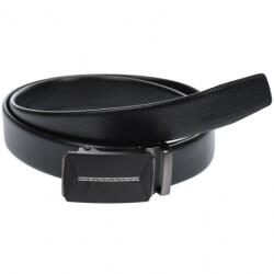 Lucianis style Curea din piele pentru barbati, catarama metalica fara ac, latime 3.5 cm, lungime reglabila, negru - LS235NNS - ellegant