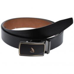 Lucianis style Curea din piele pentru barbati, catarama metalica fara ac, latime 3.5 cm, lungime reglabila, negru - LS255NNBR - ellegant