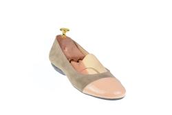 Ciucaleti Oferta marimea 38 Balerini dama casual din piele naturala intoarsa, cu varf din piele lacuita LZENA2BEJBEJ
