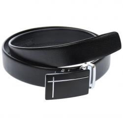 Lucianis style Curea din piele pentru barbati, catarama metalica fara ac, latime 3.5 cm, lungime reglabila, negru - LS238NSS - ellegant
