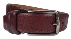 Alpe Leather Curea barbati, eleganta, pentru costum, din piele naturala, Grena, 3.4cm - CK61VIS - ellegant