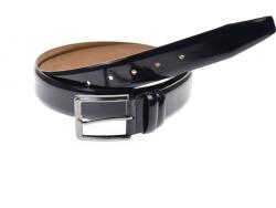 ClK LEATHER Curea barbati eleganta, din piele naturala lacuita bluemarin 3.5 cm - DR003LBLM - ellegant