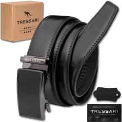 Tressari Öv fekete Tressari automata csatos öltöny öv valódi bőr 100% (TRESSARI męski pasek elegancki do garnituru)