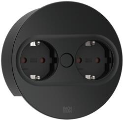 Bachmann Contact pentru încorporare Bachmann - TWIST 2, 2x Schuko, 2 m, rotund, negru (946.100)