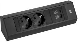 Bachmann Prelungitor Bachmann - CASIA 2, 2x Schuko, USB A+C, 2 m, negru (932.102)