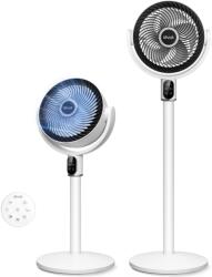 Levoit pedestal fan with DC motor, 20dB quiet fan, 1740m³/h airflow, 24m range, 6.5m/s, 90°+90° oscillation, 2 in 1 height adjustable, 5 levels, 12 hour timer, cloud gray, 97 cm - LPF-R382-WEU (LPF-R382-WEU)