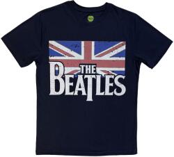 The Beatles Drop T Logo & Vintage Flag Navy Blue L Риза (BEATTEE407MN03)