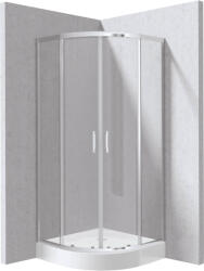 Deante Funkia Evo zuhanykabin zuhanytállal 80x80 cm félkör alakú króm fényes/átlátszó üveg KYPZ0088P (KYPZ0088P)