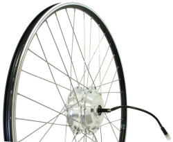  Egyéb motoros első kerék duplafalú 28-as, 36v/250w, mxus xf04/xf06 ezüst agy fekete felni