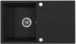 Kuchinox Laut, 1 rekeszes gránit mosogató 760x440x174 mm + szifon, fekete, LAV-SBZ_B11Y (LAV-SBZ_B11Y)