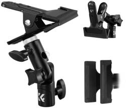 K&F Concept derítőlap-tartó konzol, erős fém csipesz 5/8"-os lámpaállvány-csatlakozással (K&F CONCEPT Photography Reflector Bracket Heavy Duty Metal Clip Bracket with 5/8)