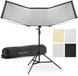 K&F Concept gyorsnyitható U alakú derítőlap 120×65cm, 4 az 1-ben, állvánnyal (Quick-Release Curved Reflector)