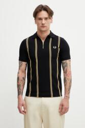 Fred Perry póló férfi pamut - fekete S - answear - 47 990 Ft