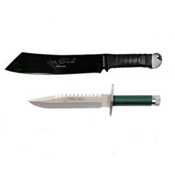 DEPOX Set Cutit de vanatoare First Blood si Maceta Rambo, DEPOX®, Teaca inclusa (1477)
