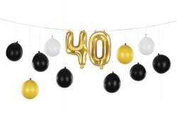 PartyDeco Léggömb girland 3az1ben 40. születésnap, mix, 260x32cm