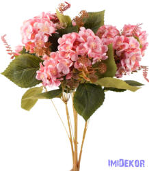  Hortenzia 15 ágú bogáncsos csokor 58 cm - Rózsaszín